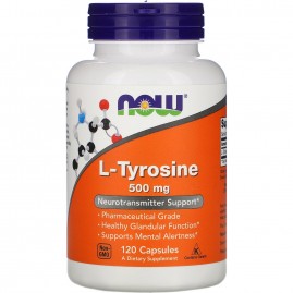 Аминокислота NOW FOODS L-TYROSINE, 500 мг, 120 капсул