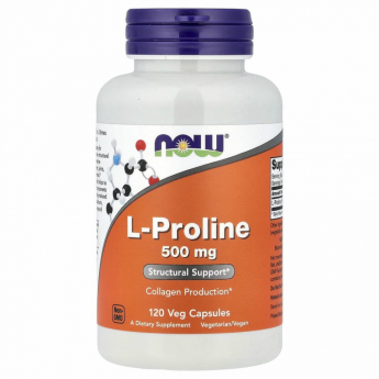 L-пролин NOW FOODS L-PROLINE 500 mg, 120 капсул